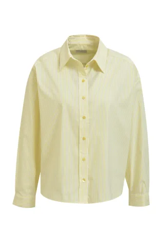 Milano Italy - oversized shirt blouse, 1/1 sleeve lemon print - Gr. - 42