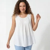 OriginalYou Trägertop Damen Long Top Sommer Oberteil ärmelloses Strandshirt mit Innentop für blickdichten Tragekomfort, erhältlich von 36-50