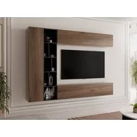 MIRJAN24 Wohnwand Kodita, (Komplett-Set, 3x Hängeschrank, Regal), 224x33x160 cm