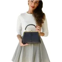 Taschenkinder Handtasche Damen Handtasche Leder "Kleine Olive", Umhängetasche, Vintage Stil., Echtleder Tasche mit Bügelverschluss