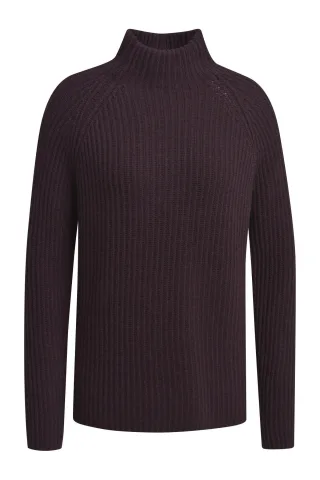 Smith&Soul - High Collar Raglan Rib Pullover plum - Gr. - S