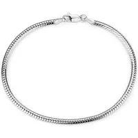 Materia Armband Damen Herren Silber Schlangenkette Beads-Armband SA-7, 925 Sterling Silber, rhodiniert