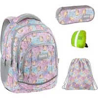 GOLDKIDS Schulranzen für Jungen und Mädchen, 4er-Set - (Schul-Rucksack für Kinder mit Schlampermäppchen, 4-tlg., - und Regenschutz), -Kapibara Motiv