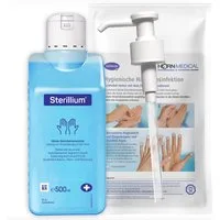PAUL HARTMANN AG Sterillium Händedesinfektion 500ml & Horn Medical Dosierpumpe Hand-Desinfektionsmittel (Spar-Set, [- bekannt & bewährt dank Dosierpumpe sofort einsetzbar)