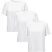 ONLY T-Shirt Damen Rundhals Shirt (3} -tlg. {3er Pack) {reguläre Passform}