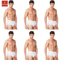 DDOnlineShop Slip Herren mit Eingriff Unterhose Weiß Bio-Baumwolle Feinripp 6er Pack (Spar-Set, 6-St., 6er-Pack) Premium Qualität