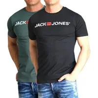 Jack & Jones T-Shirt Bequemes Logo-Shirt mit Printdruck (2er-Pack)