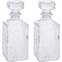 HAC24 Karaffe Whisky Cognac Rum Glas Glaskaraffe Dekanter Flasche Whiskyflasche, (2-tlg), 900 ml mit Glasstopfen