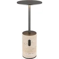 GLOBO LIGHTING LED Tischleuchte TRAVERTIN, Memoryfunktion, Timerfunktion, LED fest integriert, Warmweiß, Travertinstein Sockel