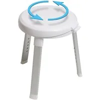 Bischof Dusch- und Badhocker Rotate 1.0, belastbar bis 150 kg, drehbare Sitzfläche und Ablage, höhenverstellbar