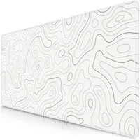 Titanwolf Gaming Mauspad XXL Speed Mousepad 900 x 400 x 3 mm, Schreibtischauflage, abwaschbar, rutschfeste Rückseite, Geschwindigkeit & Präzision, Topography white