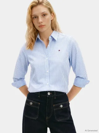 ESS POPLIN REGULAR SHIRT Classic Ithaca Stp Mesmerizing Blue - Gr. - 38