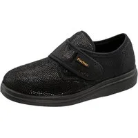 Fischer-Markenschuh Ortho Hausschuh mit Klettverschluss, Weite K, Frotteefutter, Reptilstretch