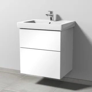 Sanipa 3way Waschtischunterbau zu Villeroy & Boch Subway 2.0 Waschtisch mit 2 Auszügen, Weiß-Glanz SF61278