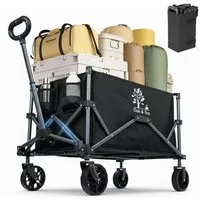 Oak&Tea Bollerwagen faltbar Einkaufswagen Gartenwagen Camping Handwagen 100L (1-tlg), 90 kg Belastbarkeit, Camping & Outdoor, 360° Vorderräder, Platzsparend