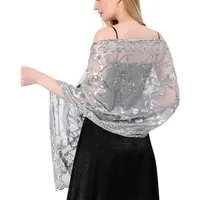 Zaewry Modeschal Schals und Tücher für Abendkleider – Elegante, transparente Damen, Jahre mit Blumenmuster, ideal für Hochzeiten