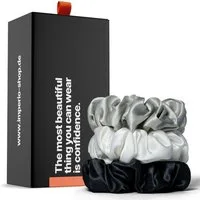 IMPERIO Haargummi Seiden Scrunchies - Seidenweicher Luxus für Dein Haar (Maulbeerseide), 3-tlg.