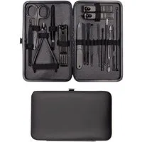 Intirilife Maniküre-Pediküre-Set, 18-tlg., Nagelpflege Set Edelstahl Etui mit Nagelknipser Schere Feile Pinzette