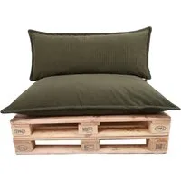 TexDeko Palettenkissen TexDeko Cord 2-TLG Palettenkissen-Set wasserabweisend, 1x Palettenkissen (Sitzkissen) + 1x Rückenkissen, Premium Qualität