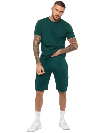 Enzo | Herren T-Shirt Trainingsanzug mit Shorts Set - Grün