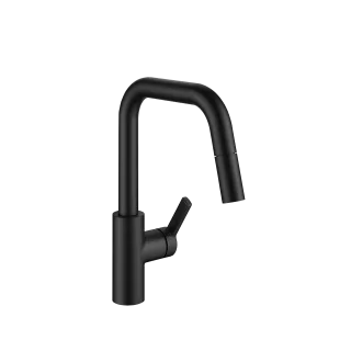KWC Hebelmischer LUNA E Auszugbrause, A215 L-Auslauf, matt black 125134