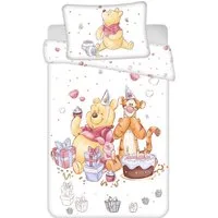 Disney Winnie Puuh Bettwäsche - Set für Kinderbett 100x135 cm + 40x60 cm aus 100% Baumwolle, mit Reißverschluss