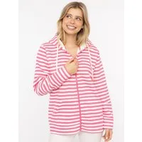 Zwillingsherz Kapuzensweatjacke "Streifen Strandglück" gestreifte Hoodiejacke mit Strandglück Stickerei und Anker am Rücken
