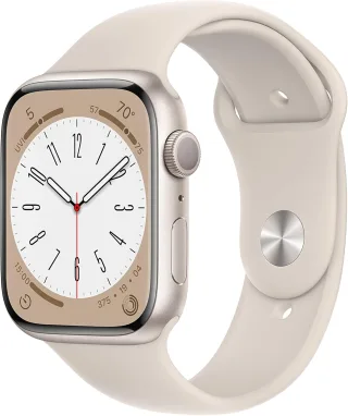 Apple Watch Series 8 [GPS inkl. Sportarmband polarstern] 45mm Aluminiumgehäuse polarstern