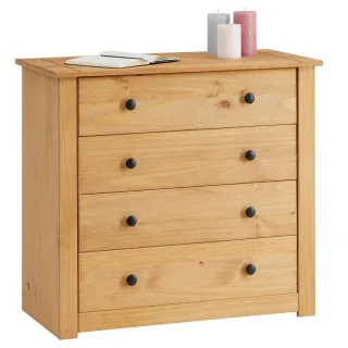 CARO-Möbel Kommode, Kiefer, Kiefer, Holz, Kiefer, Vintage, 80x73x40 cm, Wohnzimmer, Kommoden & Sideboards, Kommoden