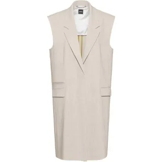 Boss - "Jewela" Blazer für Damen, Hals Kerbe, Lang, Ärmellos (Beige)