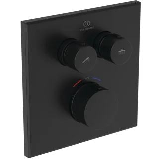 Ideal Standard Unterputz-Thermostat Ceratherm Navigo eckig 2 Verbraucher, Silk Black, A8581XG A8581XG