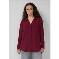 QS Langarmbluse Bluse Crêpebluse mit Turn-up-Ärmel