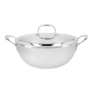 Demeyere Atlantis 7 Servierpfanne mit doppelwandigem Deckel 28 cm, 18/10 Edelstahl