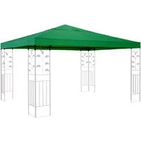 Quick Star Pavillon-Ersatzdach Rank, 260 g/m², 300 x 300 cm (Grün, 3 x 3 m), Mit Dachentlüftung