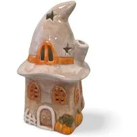 Logbuch-Verlag Dekofigur Teelichthaus Herbst Dekohaus mit Kürbis und Kamin 18 cm hoch –