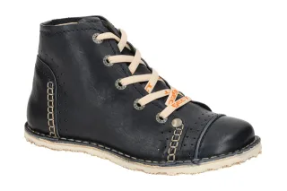 Eject 9598/4.013 Damen Stiefeletten Blau Navy Echtleder Profilsohle