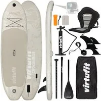 VirtuFit Inflatable SUP-Board VirtuFit Supboard Cruiser 305 Sandbeige mit Kajak-Sitz