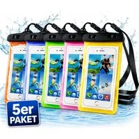 Illes-Laedchen Handyhülle 5er Set Wasserdichte Handyhülle IPX8 Universal Smartphone Schutzhülle, bis 6,7 Zoll Für iPhone Samsung Xiaomi Huawei