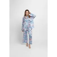 Dorina Pyjamaoberteil Bella Blumen-Muster, Knöpfe, weich, bequem
