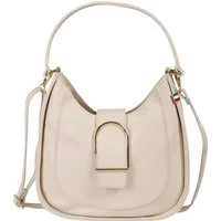 FLORENCE Schultertasche Florence Damen Schultertasche Leder (Schultertasche), Damen Schultertasche Leder, beige ca. 30cm x ca. 28cm hoch