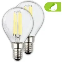 Briloner Leuchten LED-Leuchtmittel Ultraefizientes Leuchtmittel EEK A, E14 Tropfen, 2er Set, E14, Warmweiß, 4W, 840 Lumen, 3000K