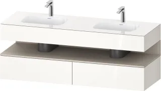 Duravit Qatego Einbauwaschtisch mit Konsolenwaschtischunterbau Weiß Hochglanz 1600x550x600 mm - QA47 QA4797083220000