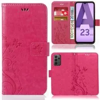 Numerva Handyhülle Bookstyle Flower für Samsung Galaxy A23 / A23 5G, Handy Tasche Schutzhülle Klapphülle Flip Cover mit Blumenmuster