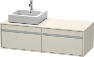 Duravit Ketho Konsolenwaschtischunterbau wandhängend Taupe Matt 1400x550x426 mm - KT6697L9191 KT6697L9191