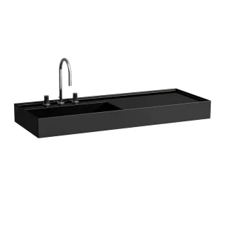 LAUFEN Waschtisch Kartell · LAUFEN 1200x460, schwarz glänzend, Ablage rechts, 81333.2, 813332020112 H8133320201121