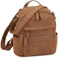 STILORD Cityrucksack "Regina" 2-in-1 Rucksack-Tasche 2 in 1 Damen Echt Leder Klein