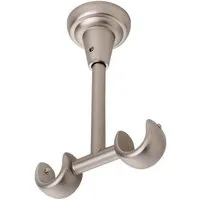 MDEKOR Gardinenstangenhalter für Gardinenstange 19 mm, Deckenträger 2-läufig Chrom Matt R-TYP