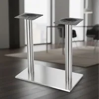 Melko Möbelfuß Tischbeine Möbelfuß Tischsäule Edelstahl Silber Tischfuß Möbelbein, (Stück, 4-St., Tischbeine), robust
