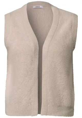 CECIL - Weste in Federgarn-Optik beige - Gr. - XS