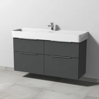 Sanipa 3way Waschtischunterbau zu Laufen VAL Waschtisch mit 4 Auszügen, Anthrazit-Matt UM82522